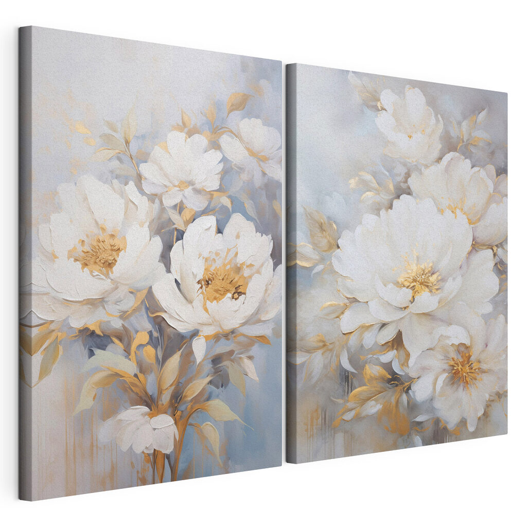 Schilderij van witte bloemen — productweergave