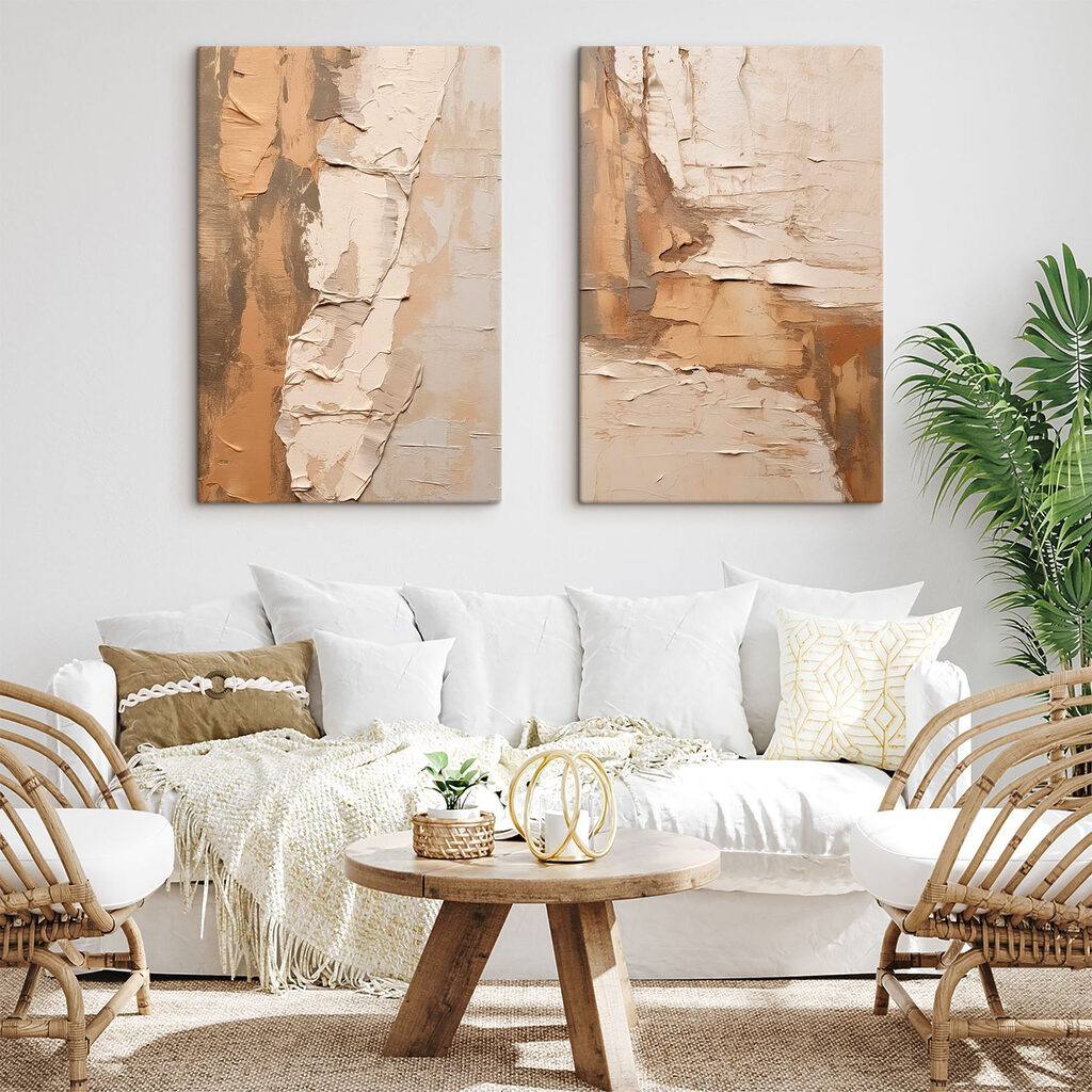 Abstracte lagen in warme tinten — interieur 1