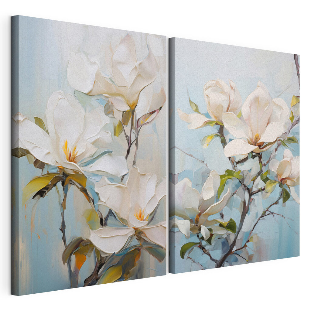 Schilderij van witte bloemen — productweergave