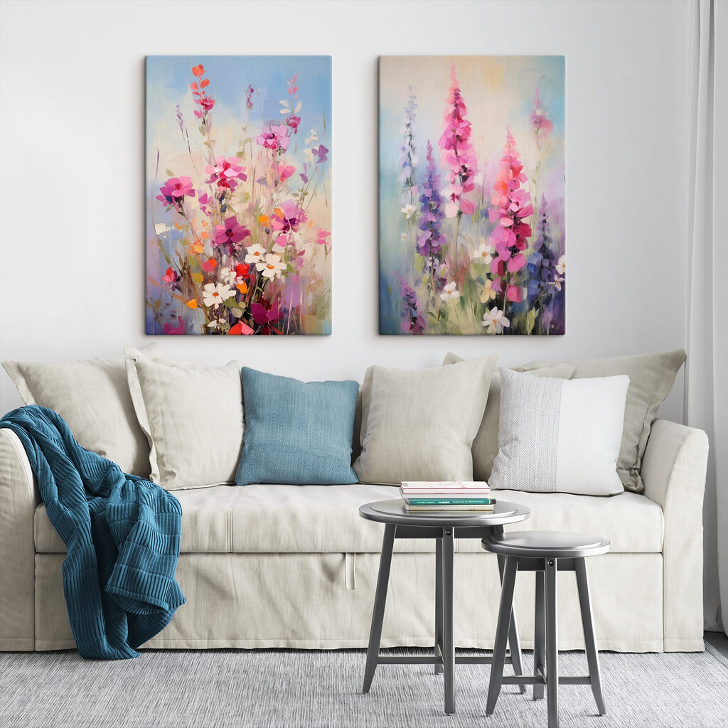 Schilderij van bloemen in een veld — interieur 2