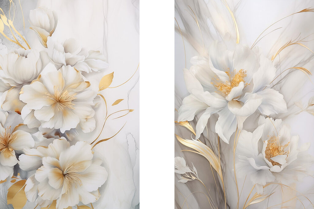 Bloesems in zachte, delicate tinten — volledig ontwerp