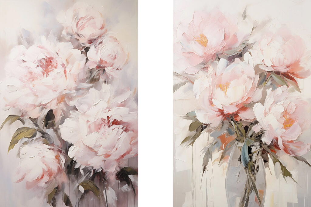 Schilderij van bloemen in een vaas — volledig ontwerp
