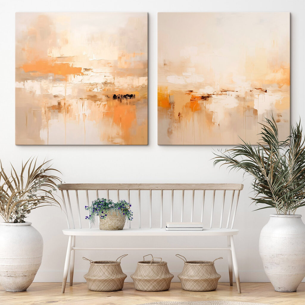 Landschapsschilderij in een interieur