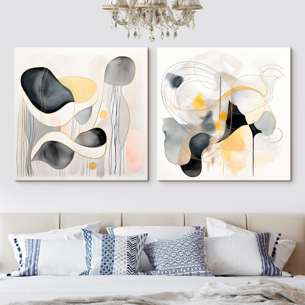 Twee kunstafbeeldingen — interieur 1