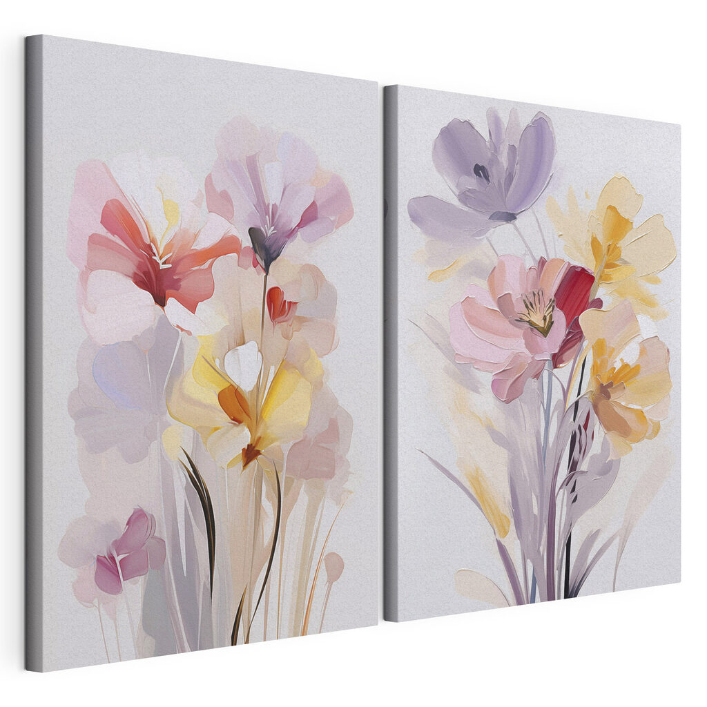 Schilderij van bloemen op een witte achtergrond — productweergave