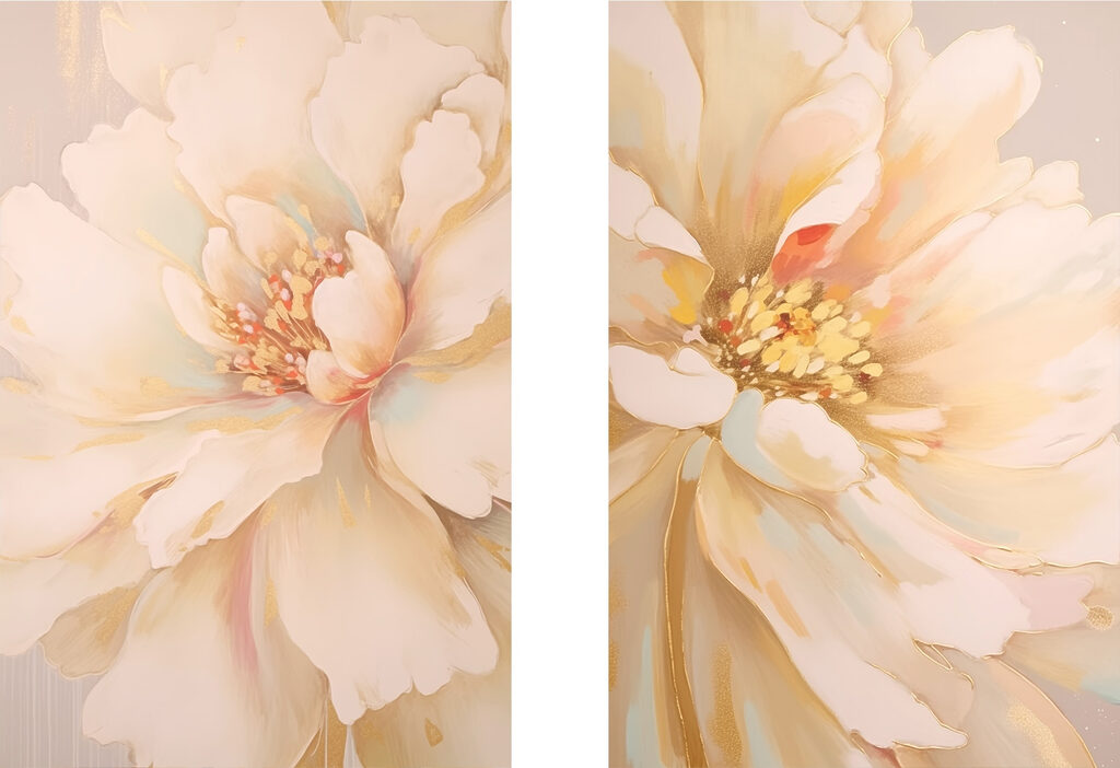 Schilderij van een bloem — volledig ontwerp