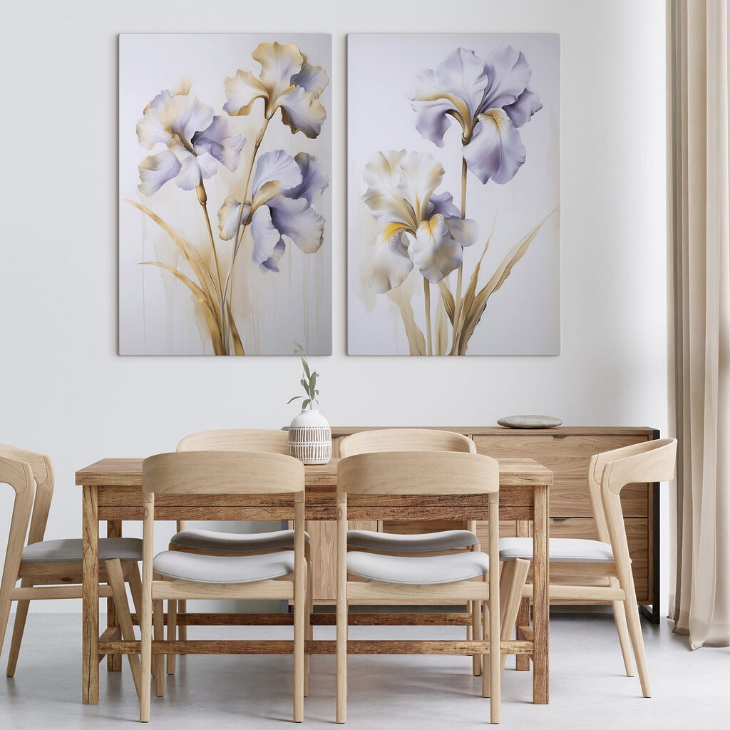 Elegante irissen in zachte tinten — interieur 1