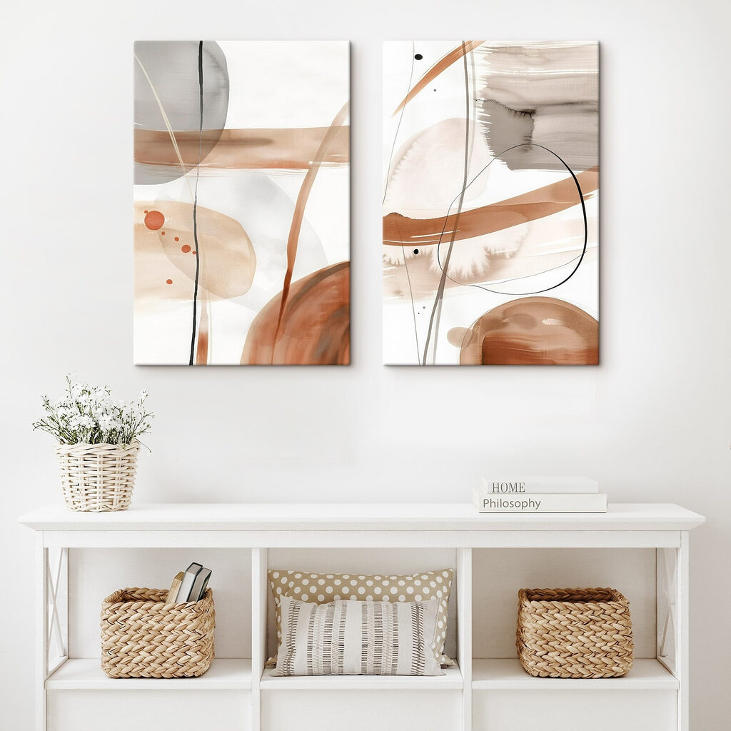 Abstracte vormen in warme tinten — interieur 2