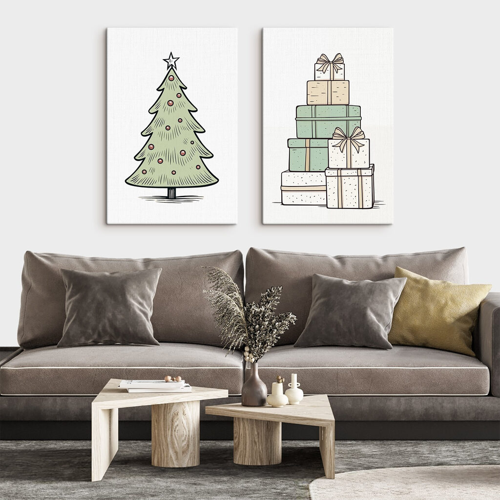Kerstboom en cadeautjes in een interieur