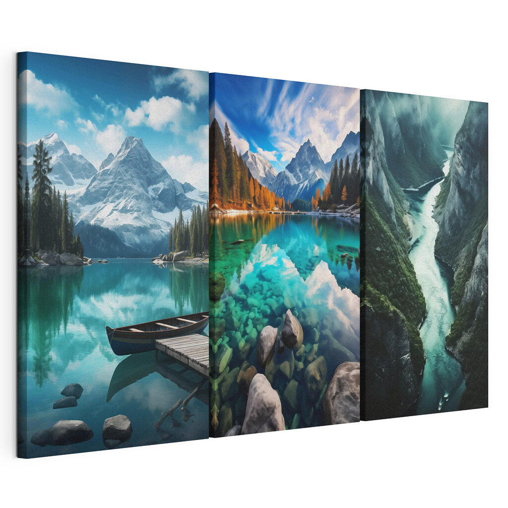 Collage van verschillende landschappen — productweergave