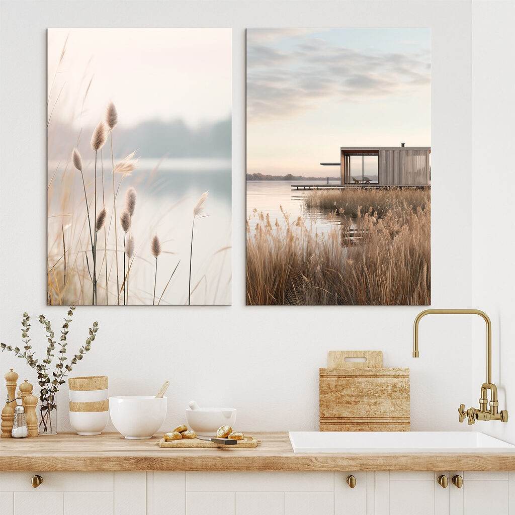 Meer met een steiger en een klein gebouwtje — interieur 1