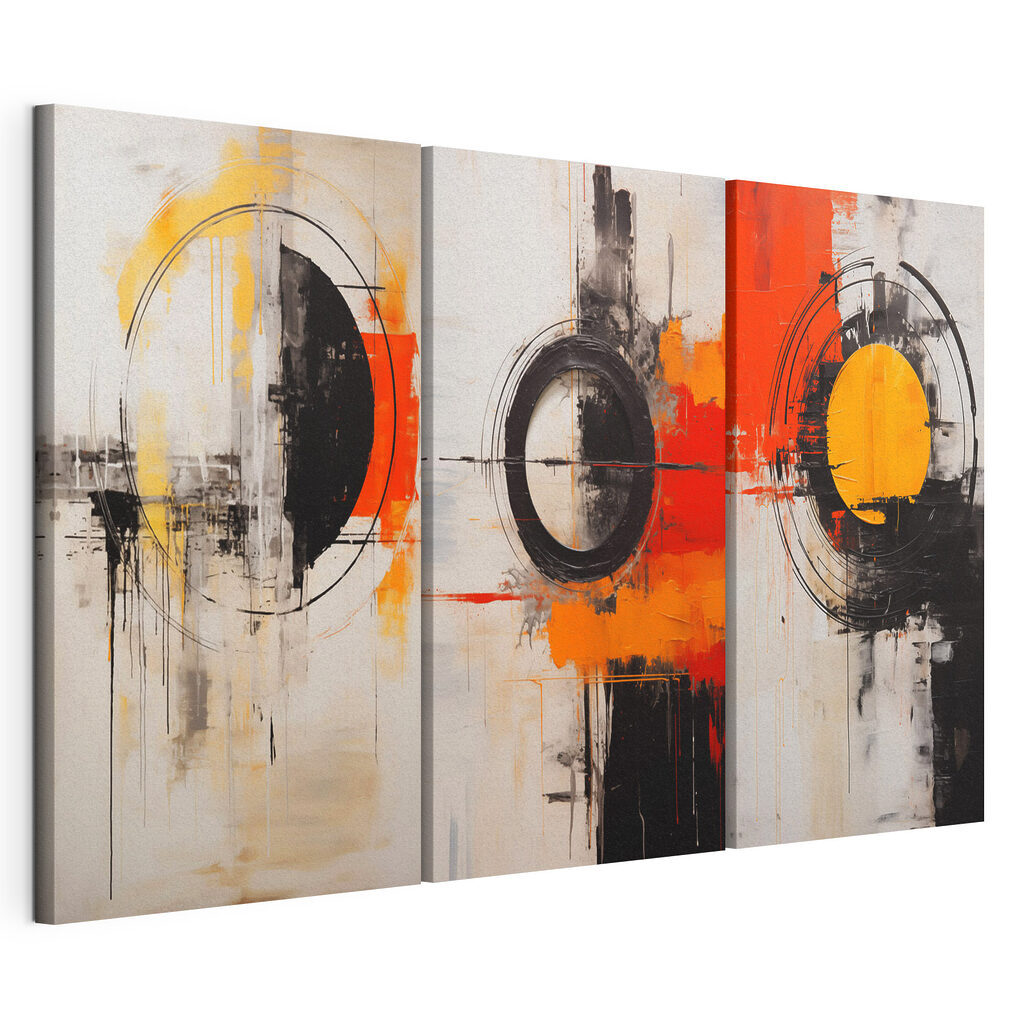 Rondom het vuur, gespannen canvas met doorlopende rand