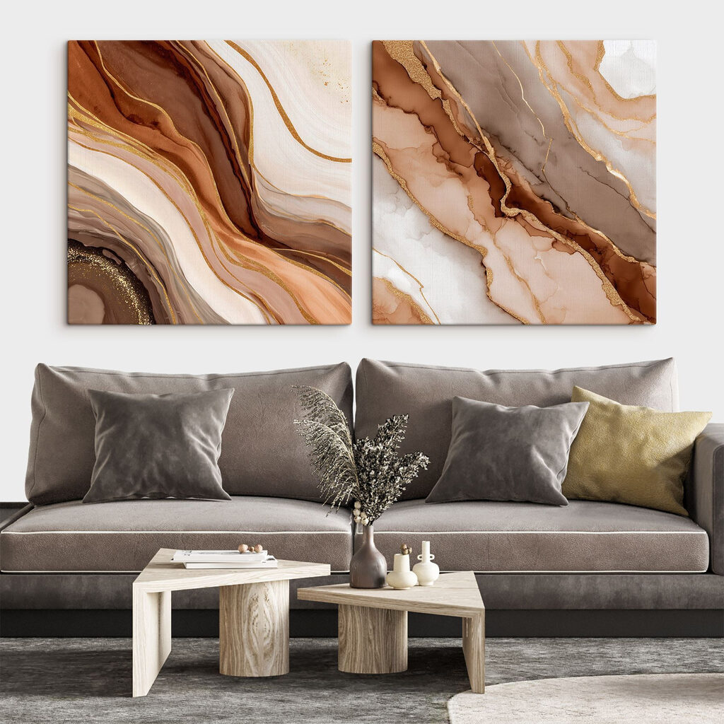 Vloeiende lagen in aardetinten — interieur 1