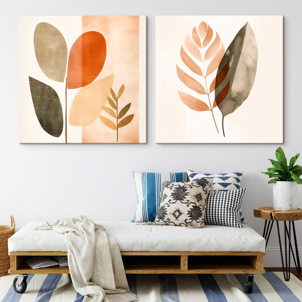 Twee afbeeldingen van bladeren — interieur 1