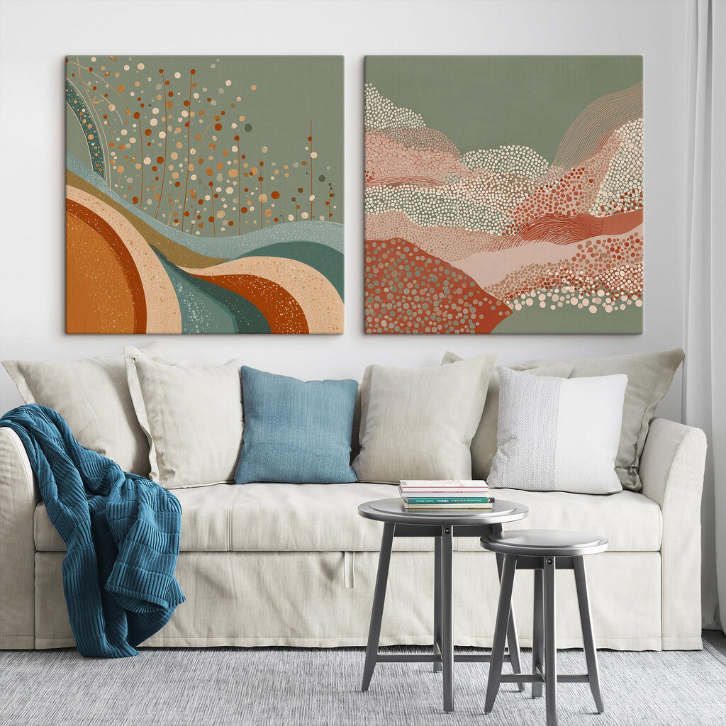Twee landschapsschilderijen — interieur 2