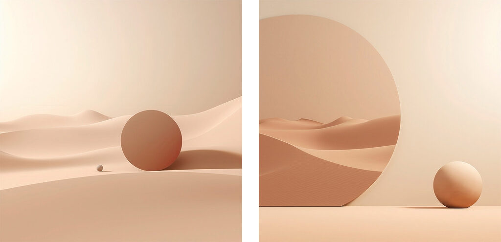 Een reeks foto’s van een woestijn — volledig ontwerp