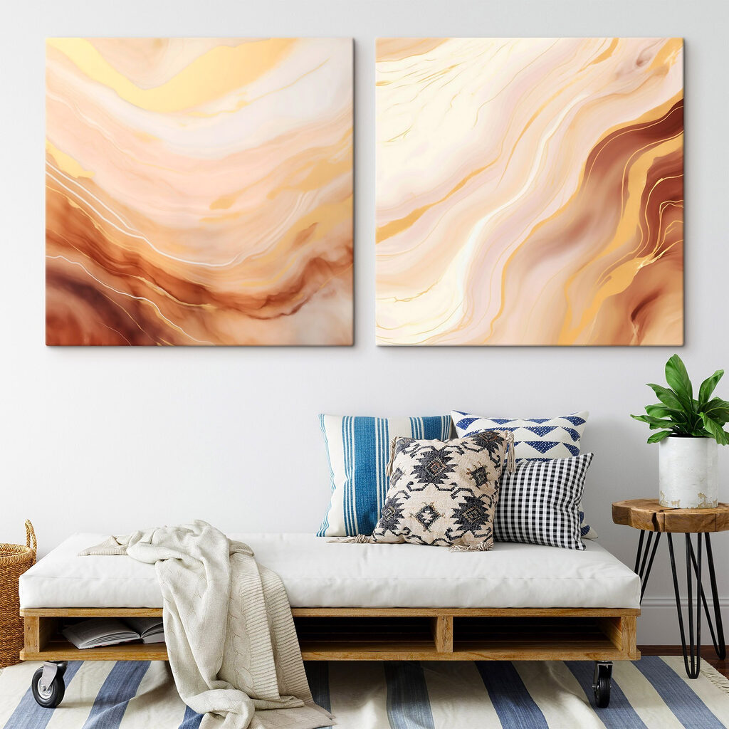 Vloeiende patronen in warme kleuren — interieur 2