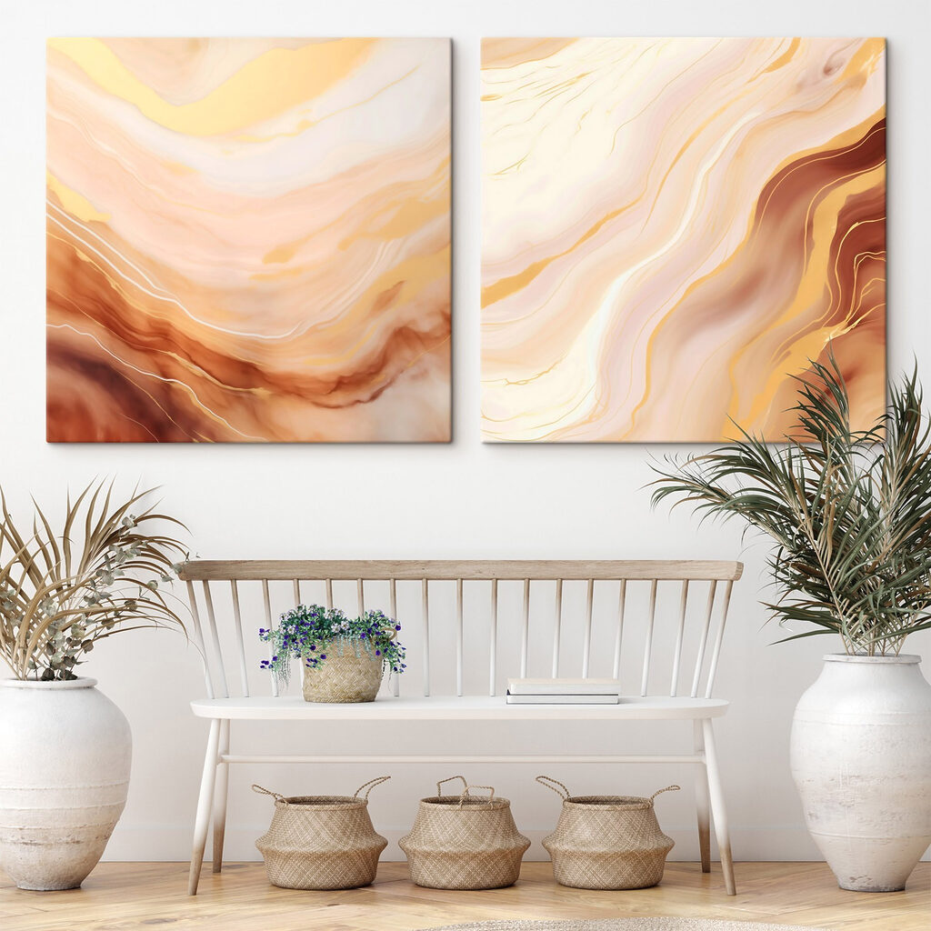 Vloeiende patronen in warme kleuren — interieur 1