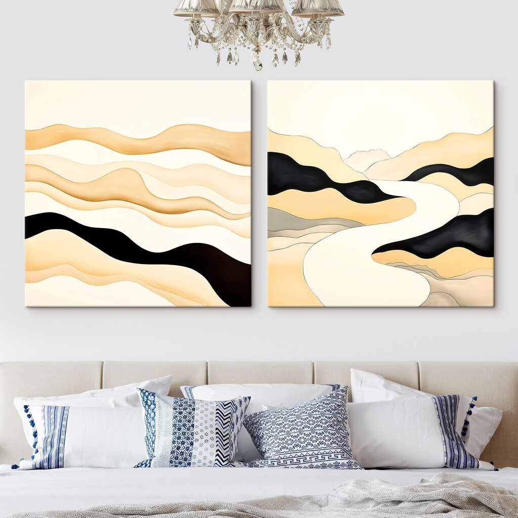 Schilderij van een man in de woestijn — interieur 1