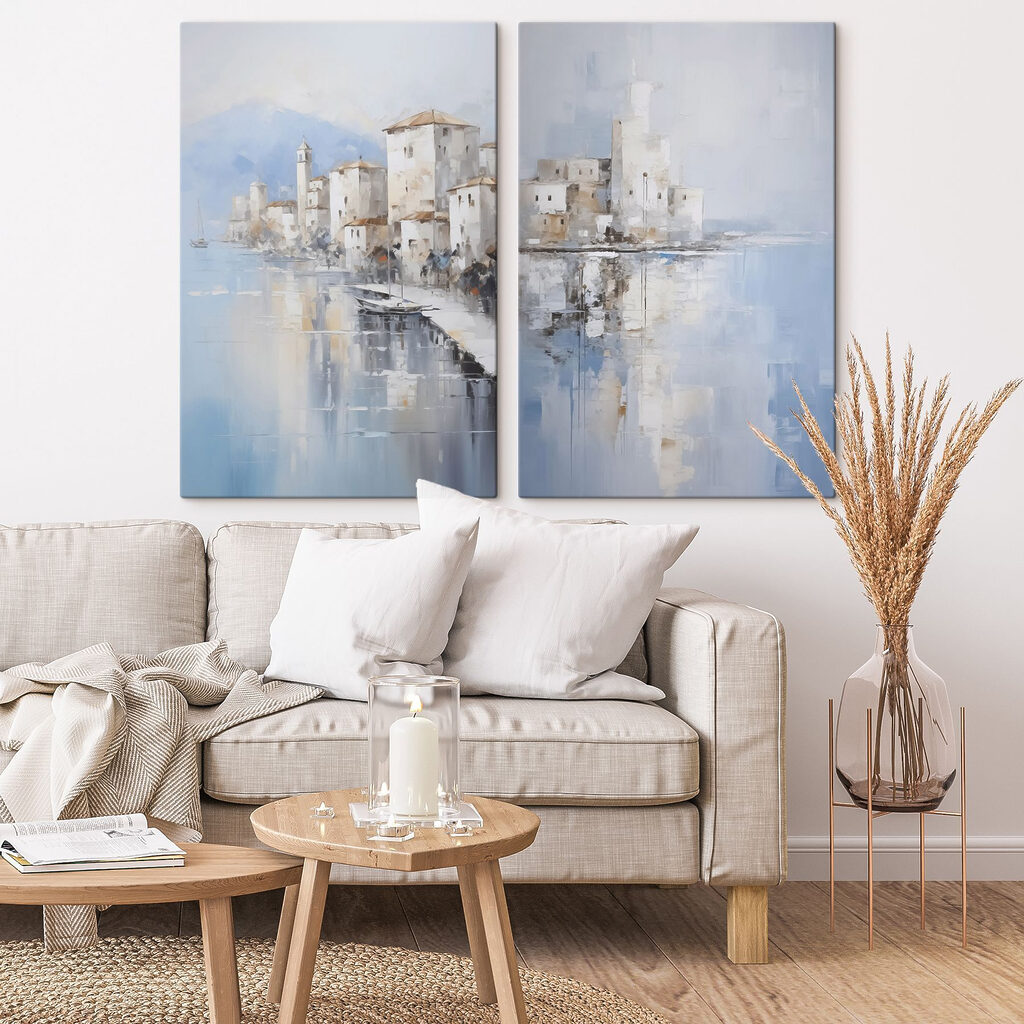 Schilderij van een stad en een waterpartij — interieur 2