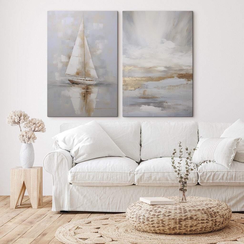 Schilderij van een zeilboot op het water — interieur 2