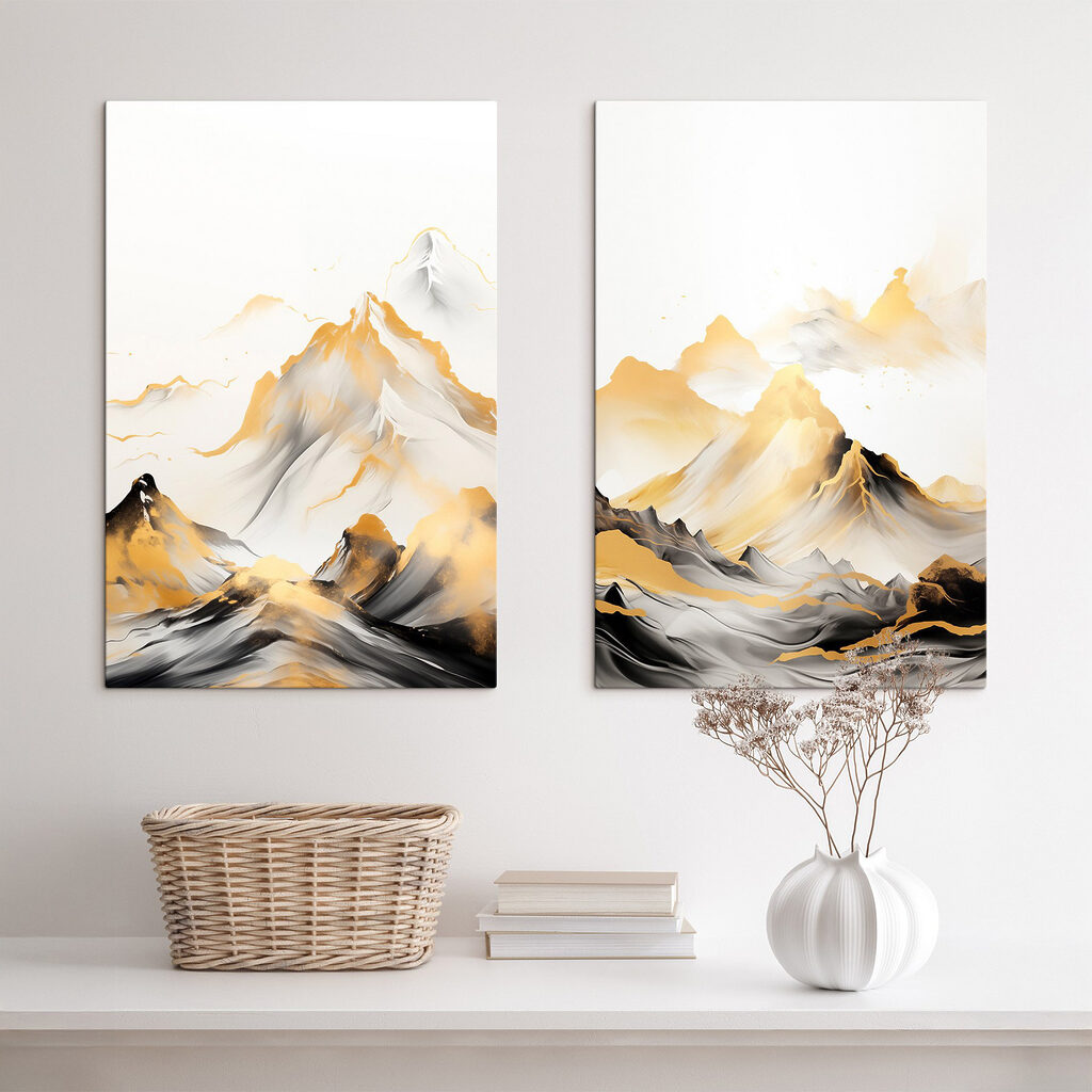 Schilderij van bergen en golven — interieur 1