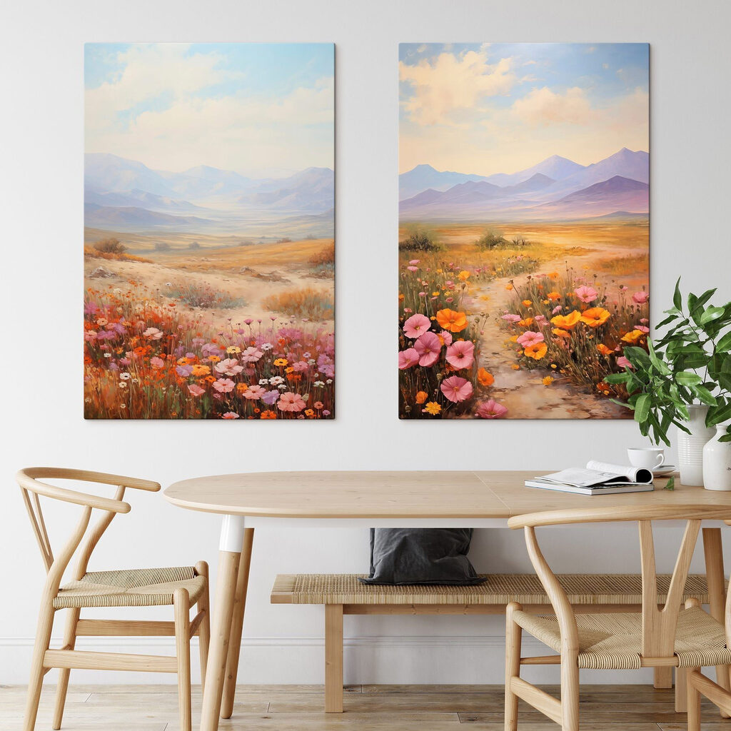 Schilderij van een landschap met bloemen — interieur 2