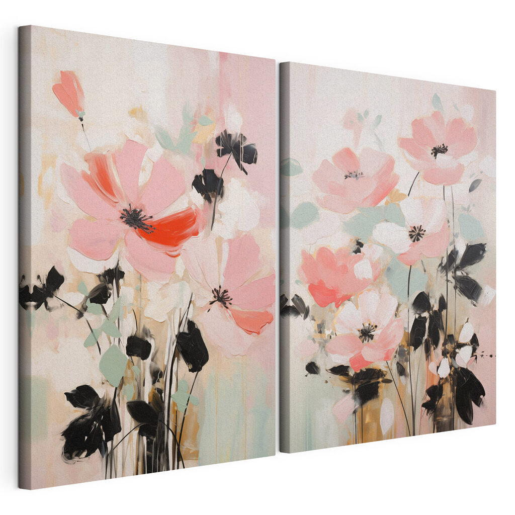 Schilderij van bloemen op een witte achtergrond — productweergave