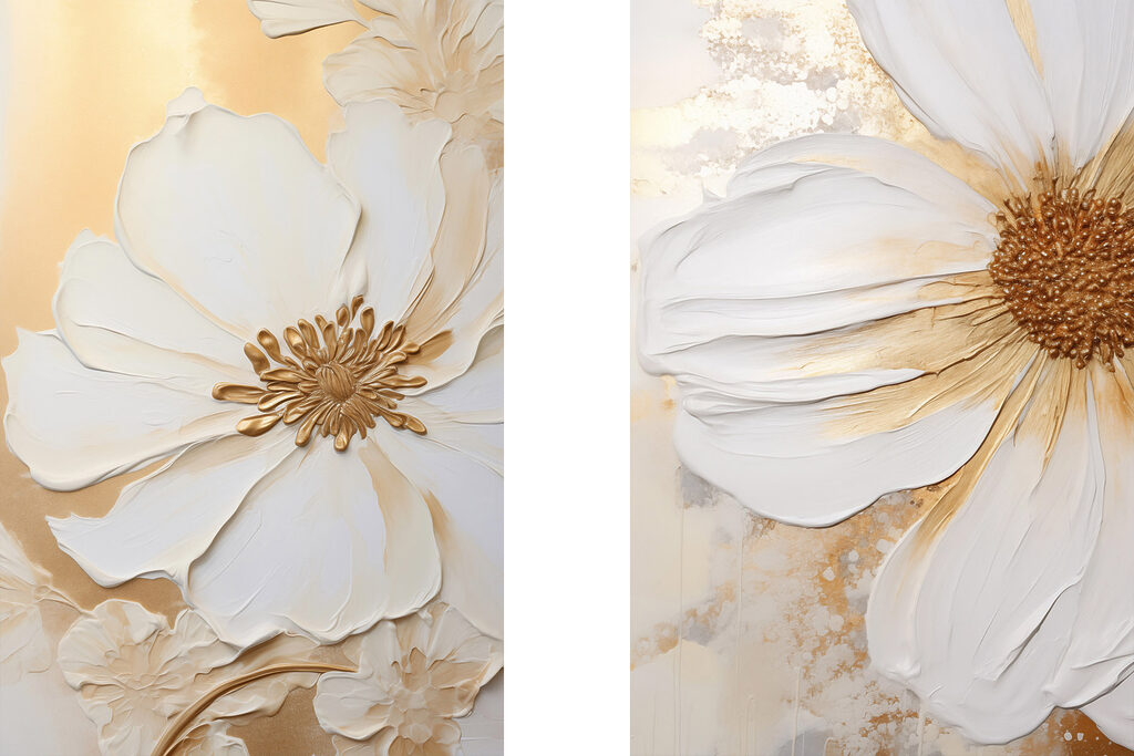 Elegante bloemmotieven in zachte tinten — volledig ontwerp