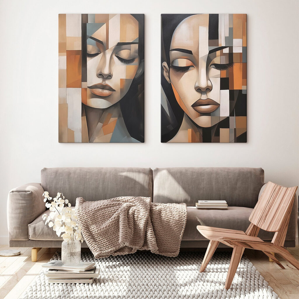 Twee schilderijen van een vrouw — interieur 1