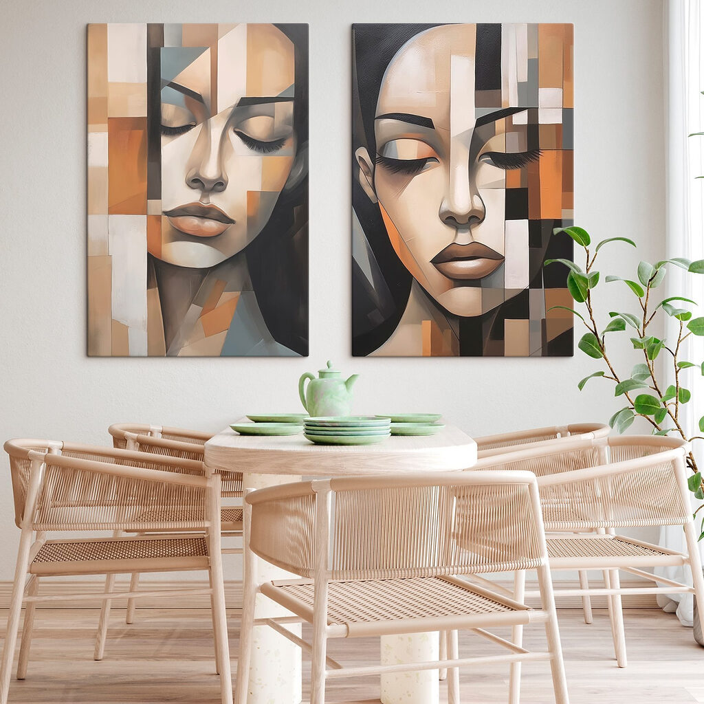 Twee schilderijen van een vrouw — interieur 2