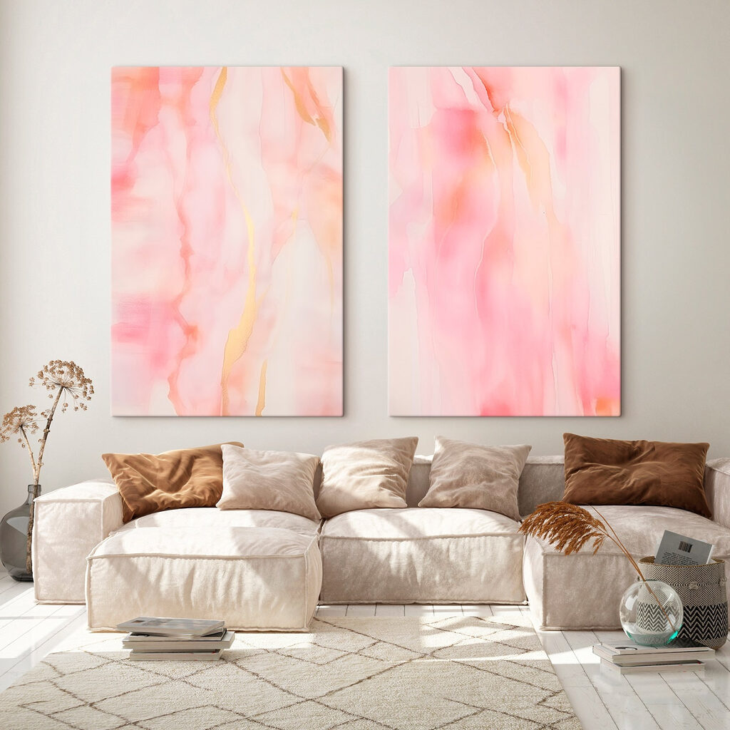 Abstract kunstwerk met roze vloeistof — interieur 2