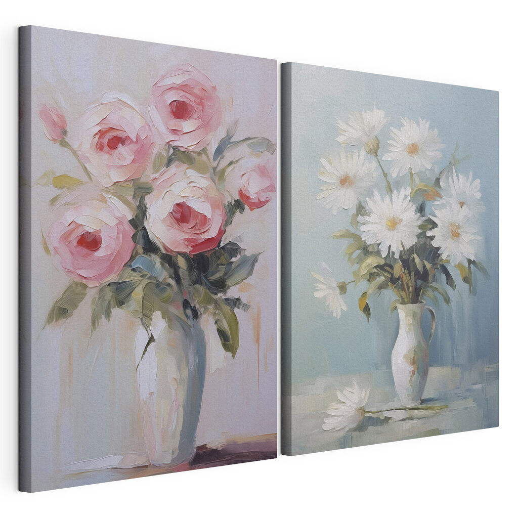 Schilderij van bloemen in een vaas — productweergave