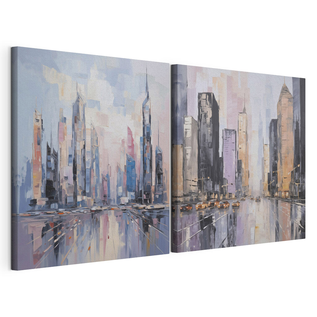 Schilderij van een stad — productweergave