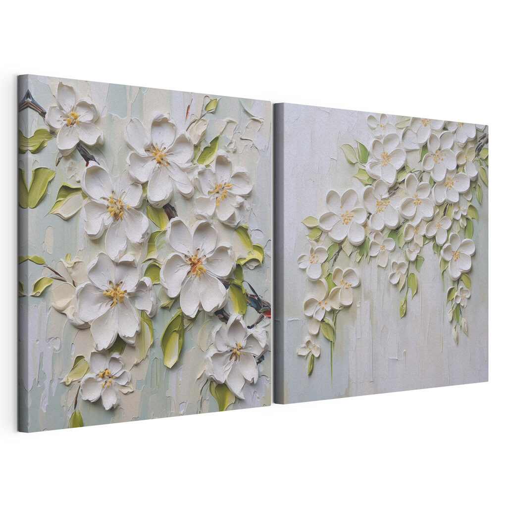Schilderij van bloemen op een witte ondergrond — productweergave