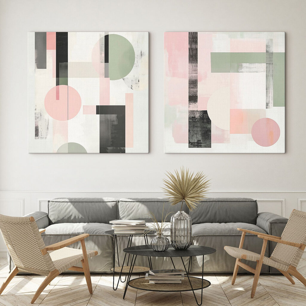 Schilderij van geometrische vormen — interieur 1