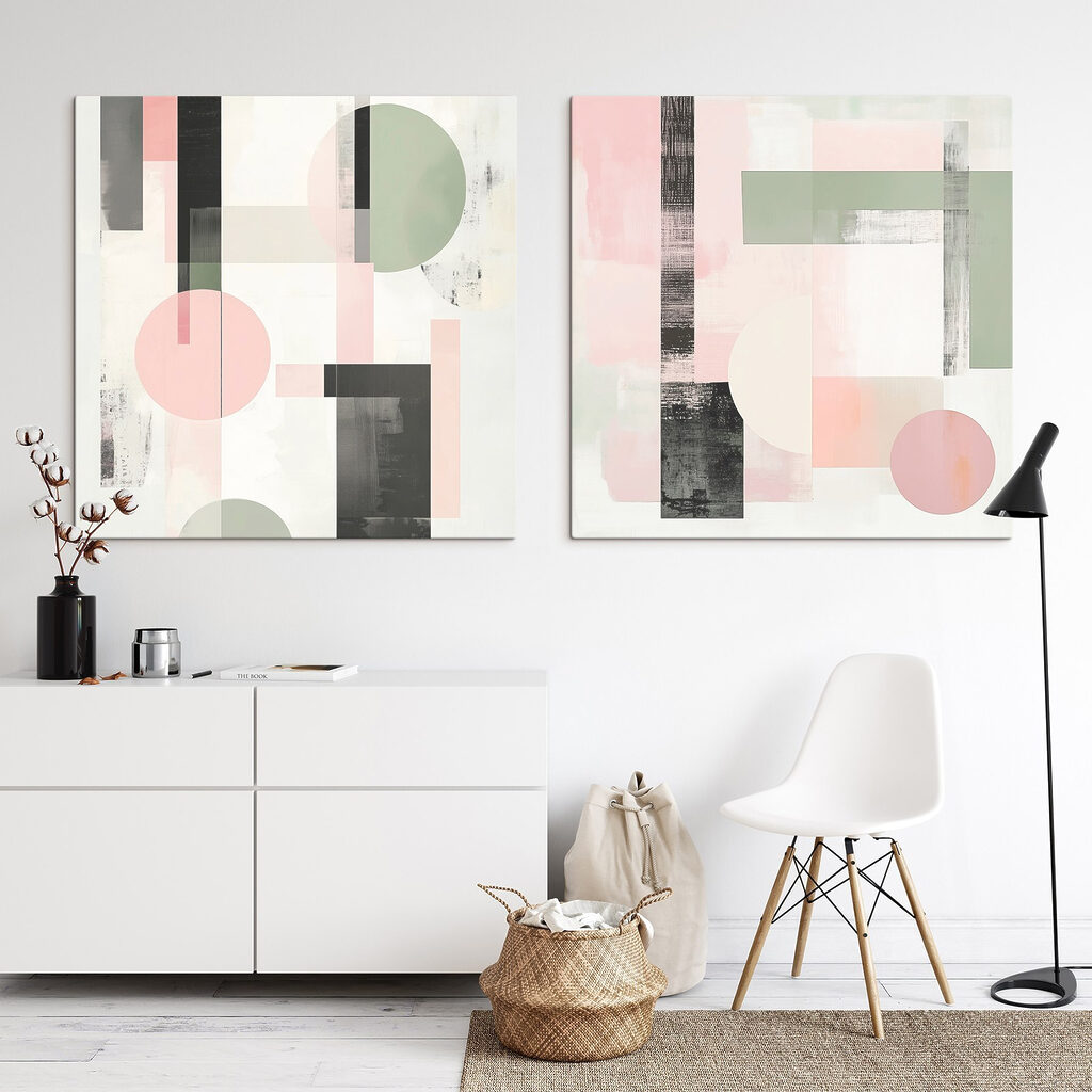 Schilderij van geometrische vormen — interieur 2