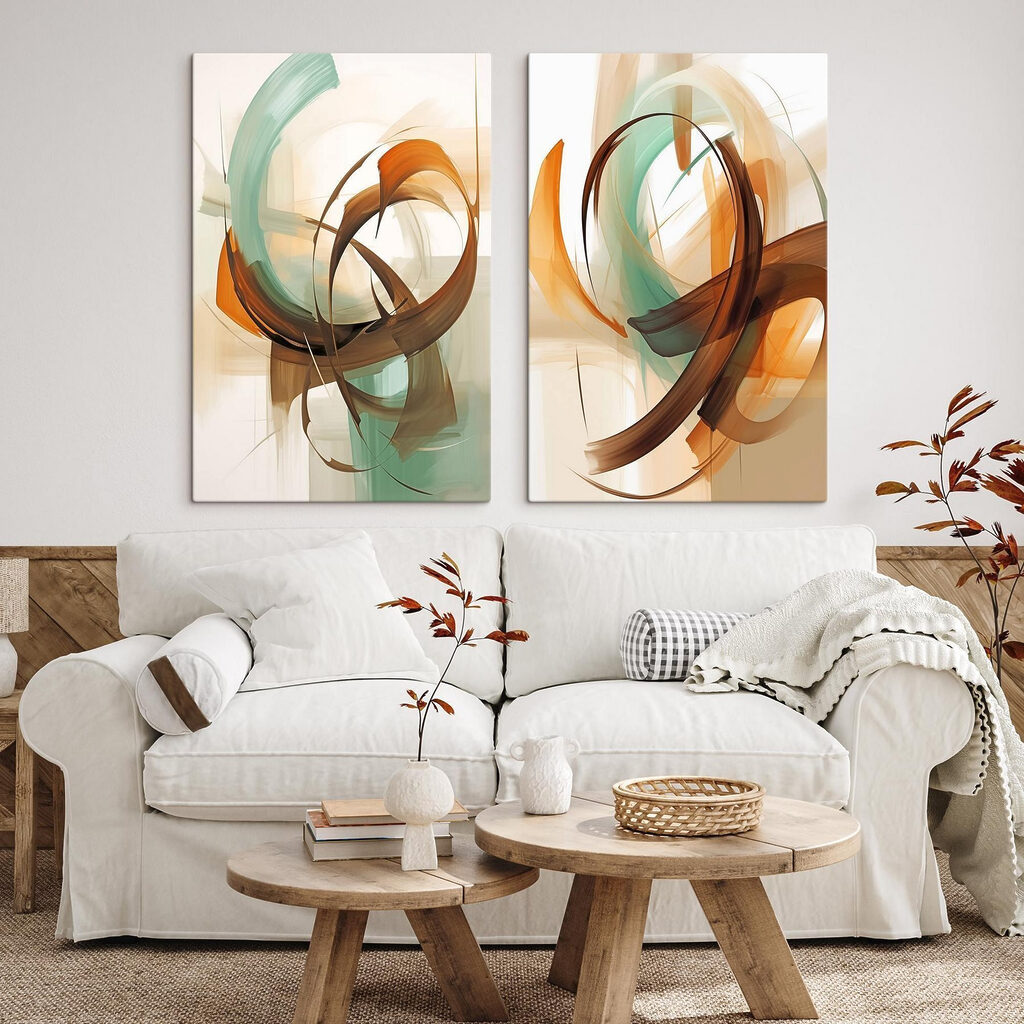 Vloeiende kleuren in een harmonieuze beweging in een interieur