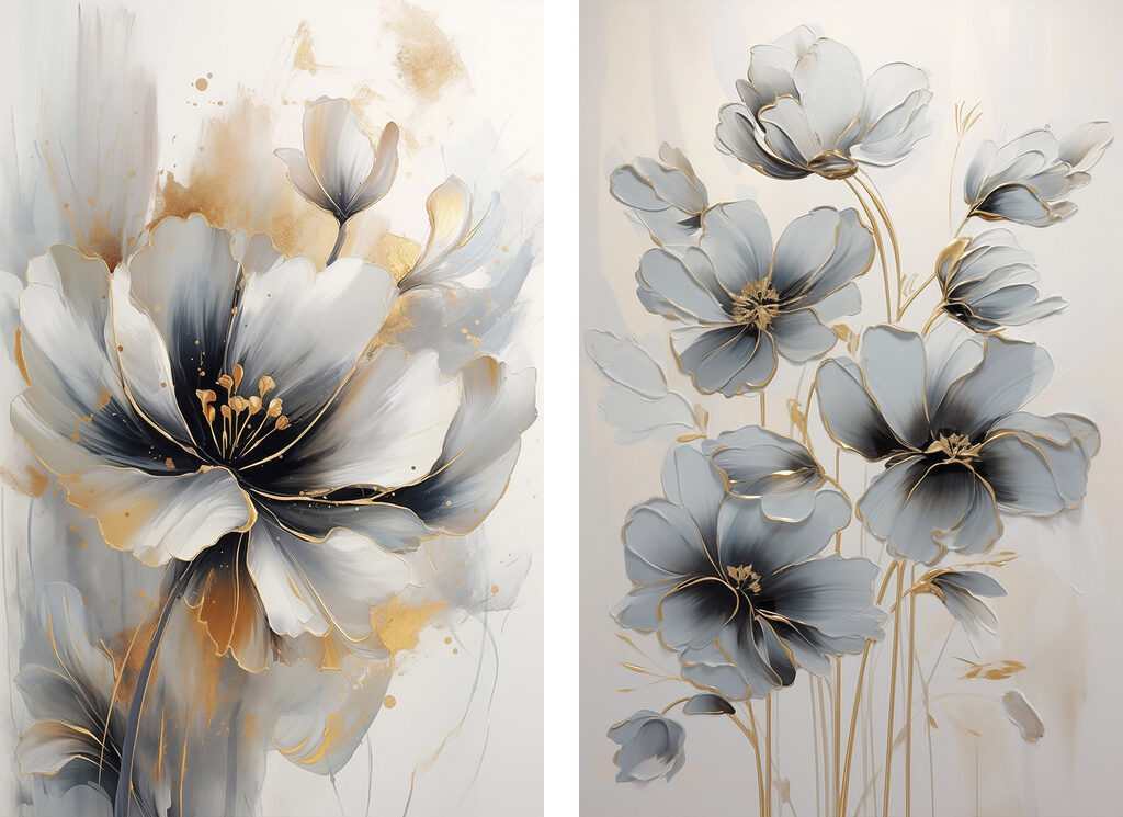 - Elegante bloemen in zachte tinten — volledig ontwerp