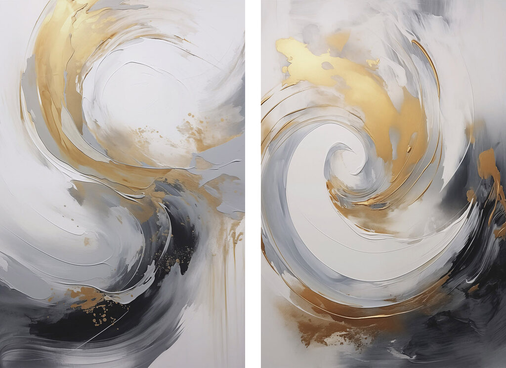 Twee afbeeldingen van een schilderij — volledig ontwerp