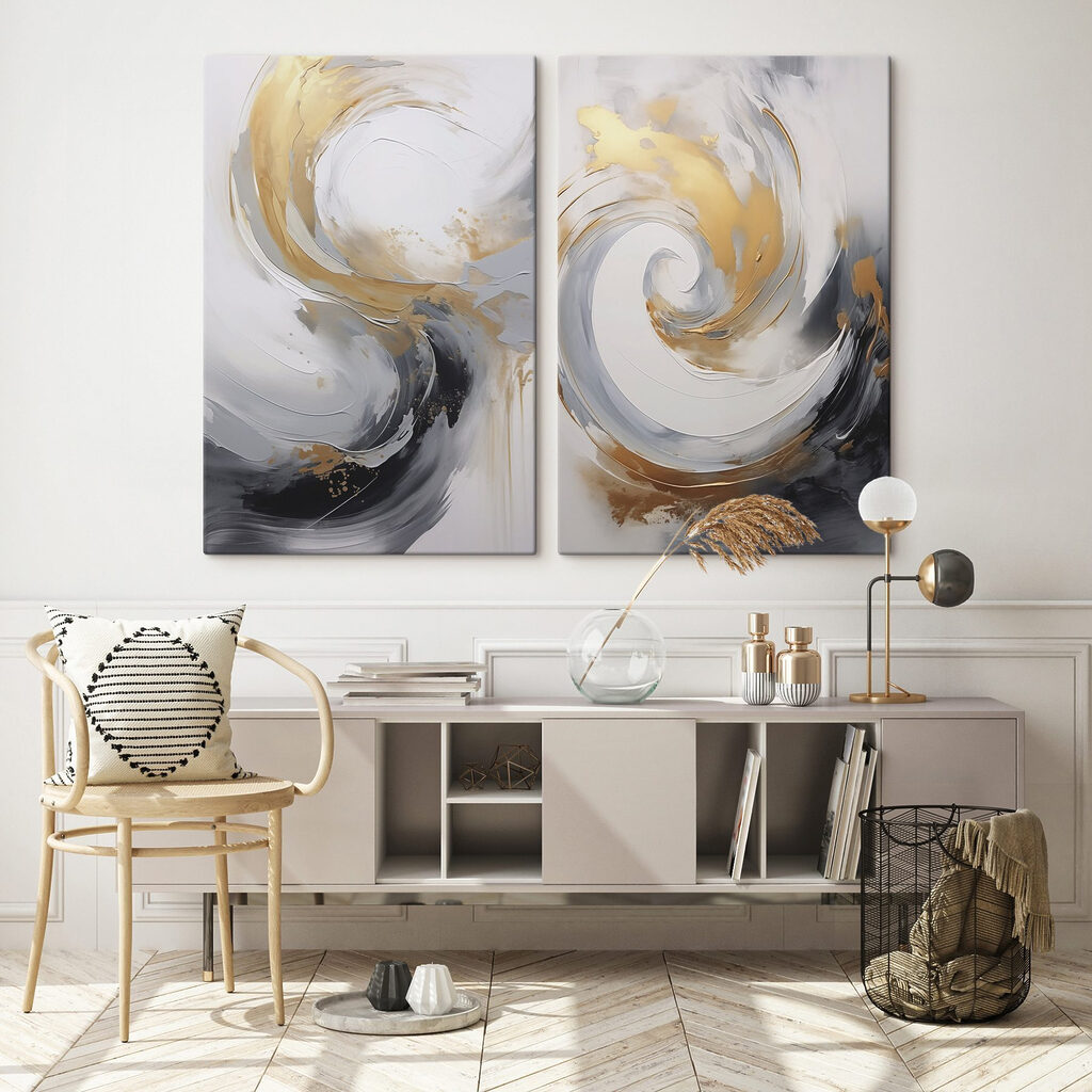 Twee afbeeldingen van een schilderij — interieur 1