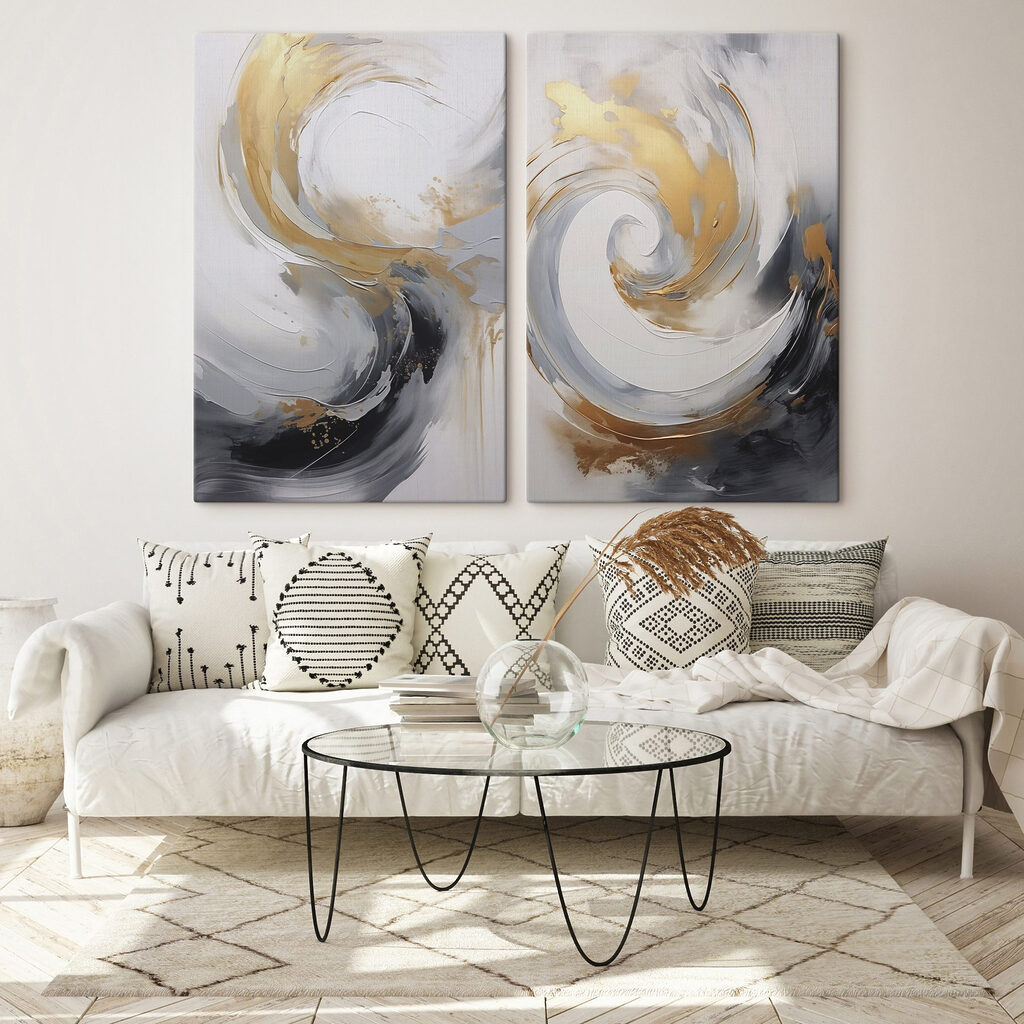 Twee afbeeldingen van een schilderij — interieur 2