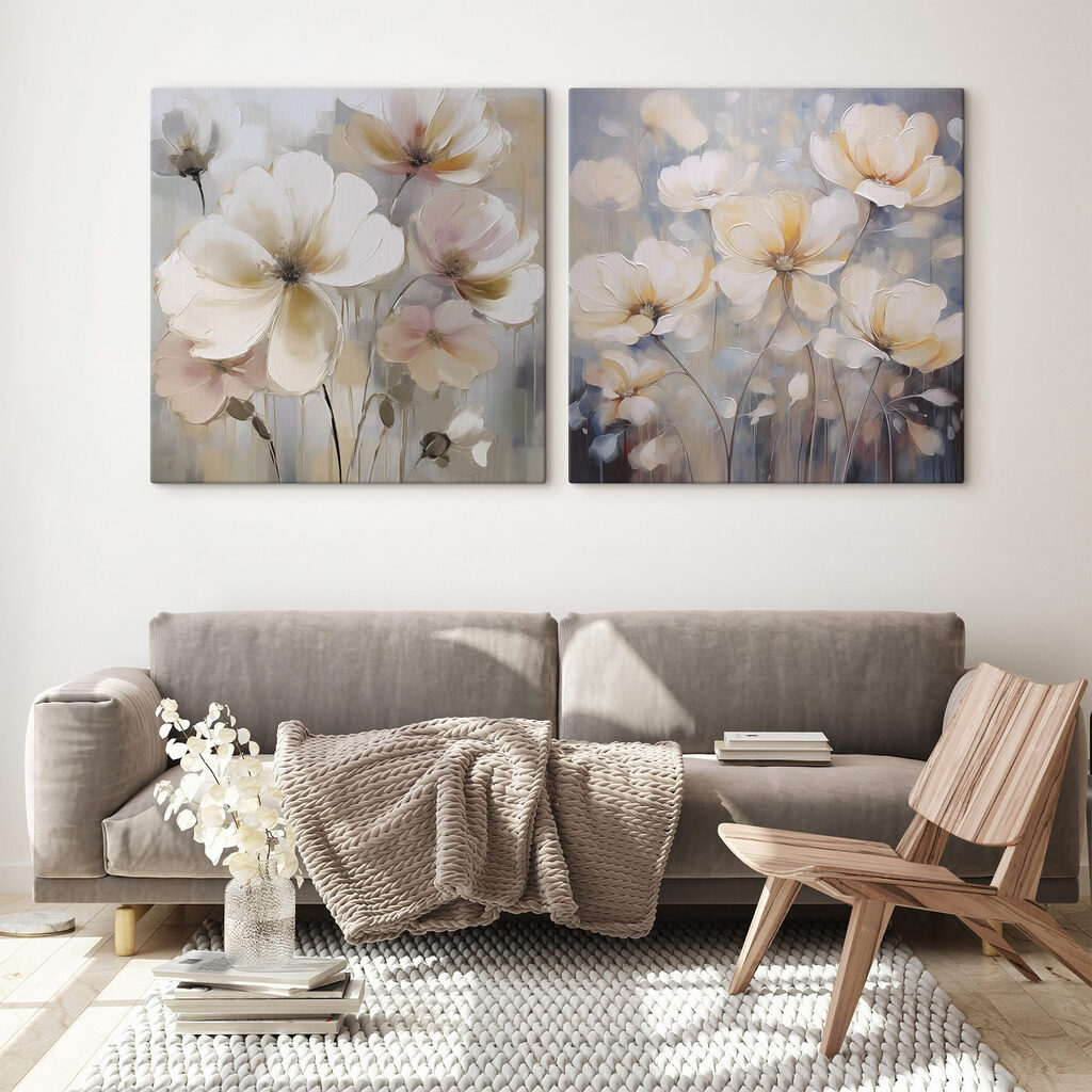 Verfijnde bloemen in zachte tinten — interieur 1