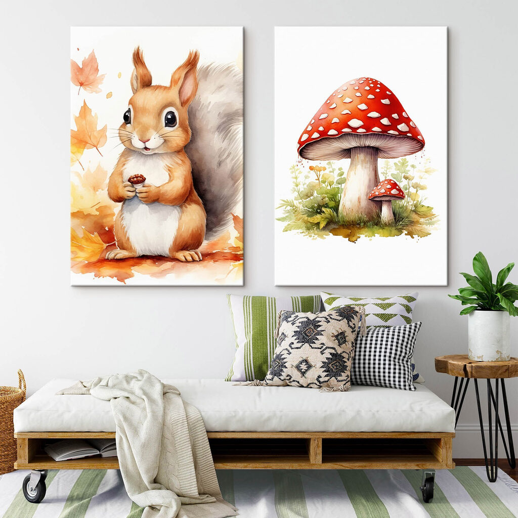Eekhoorn met een paddenstoel in zijn pootjes — interieur 2