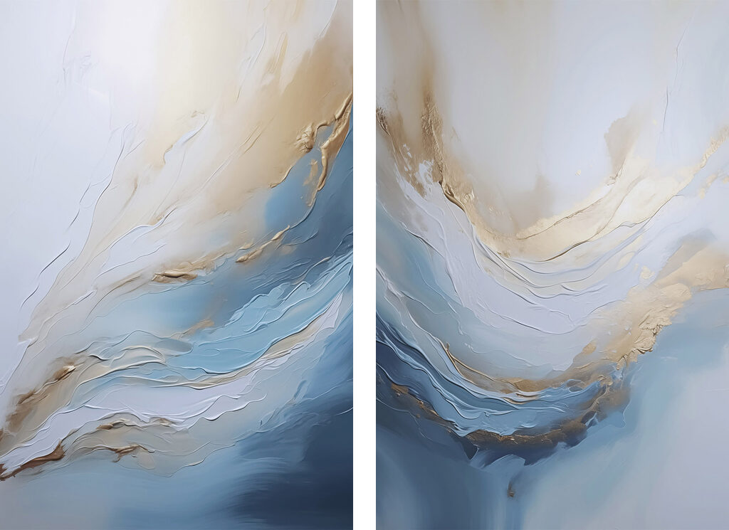 Schilderij van een golf — volledig ontwerp