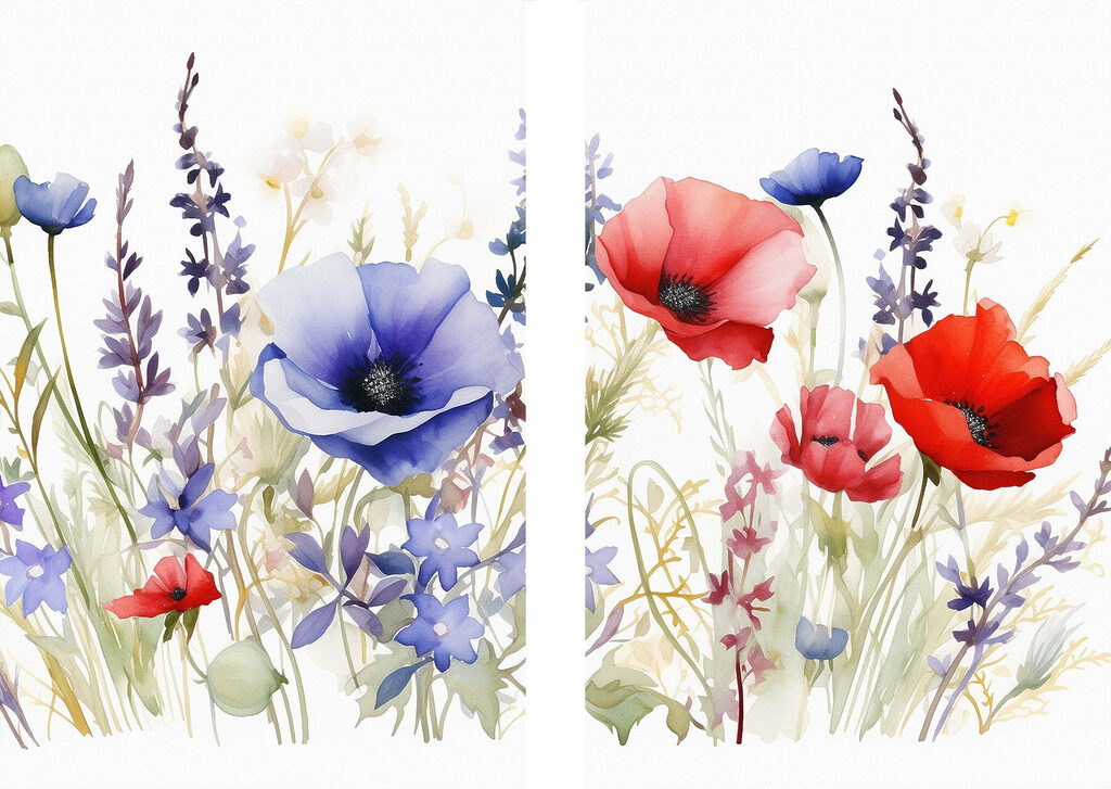 Schilderijen van bloemen en planten — volledig ontwerp