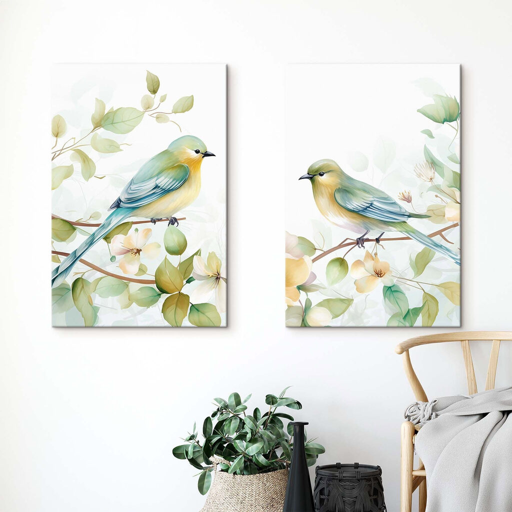 Twee vogels op een tak — interieur 1