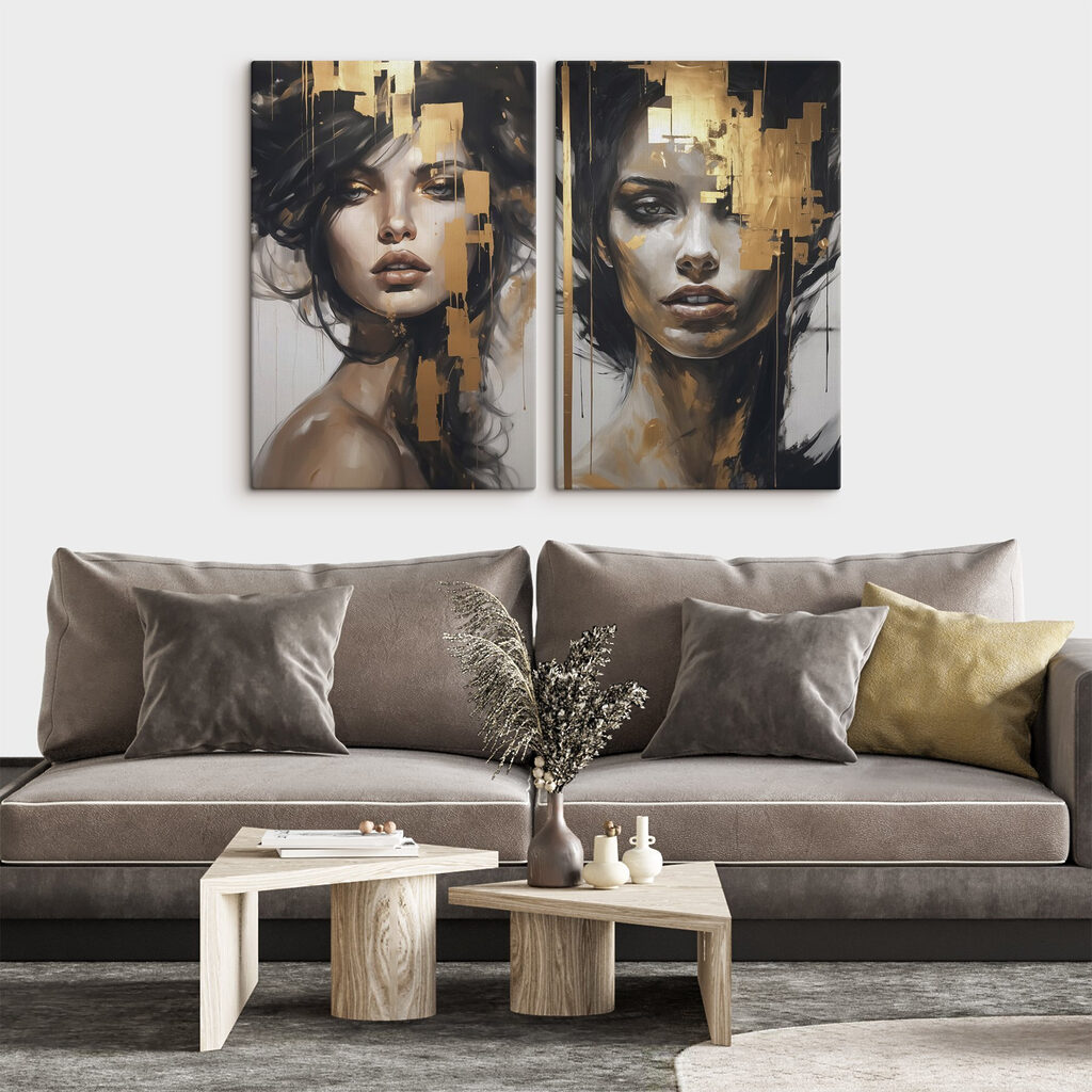 Collage van het gezicht van een vrouw — interieur 2