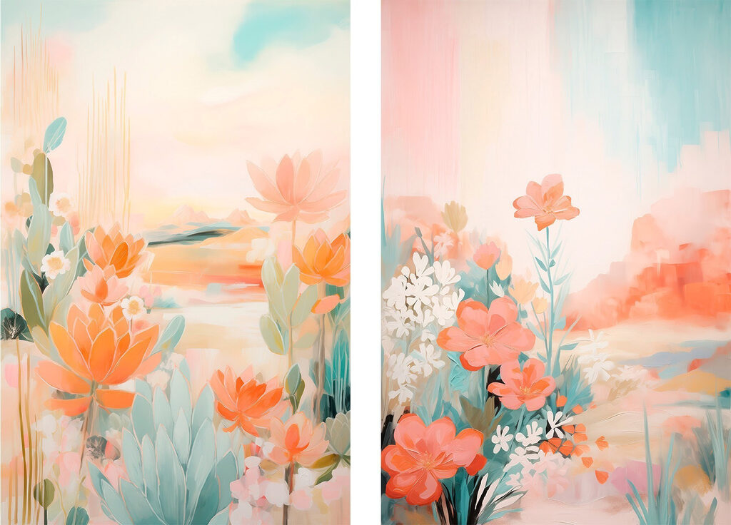 Schilderijen van bloemen en planten — volledig ontwerp