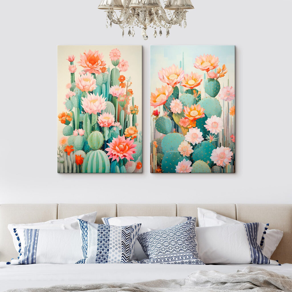 Schilderij van bloemen en cactussen — interieur 1